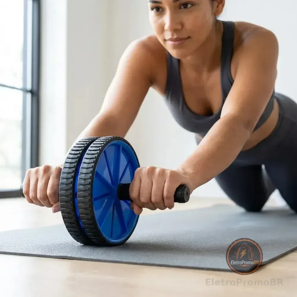 Rodinha MBFit roda abdominal dupla reforçada profissional fitness