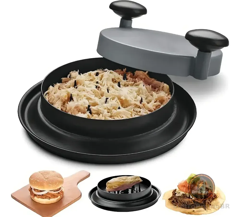 Desfiador Triturador Manual De Alimentos Carne Frango Agora! Cor Preto
