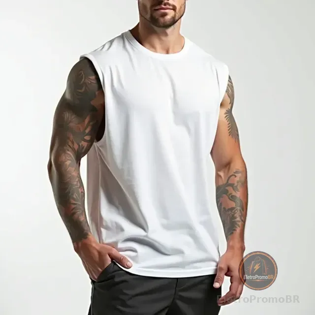 Regata Masculina Oversized Machão Muscle 100% Algodão