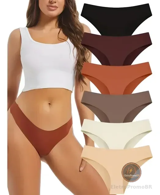 Kit 10 Calcinhas Tanga Premium Sem Costura De Microfibra