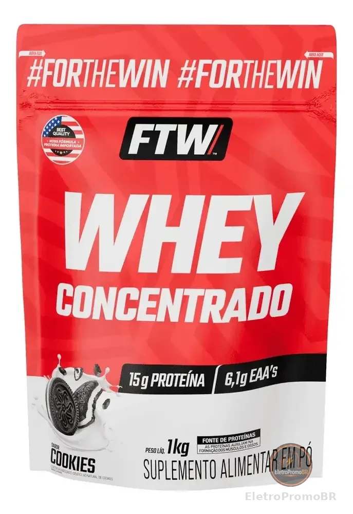 Whey Protein Concentrado 1kg Sabor Cookies - Ftw