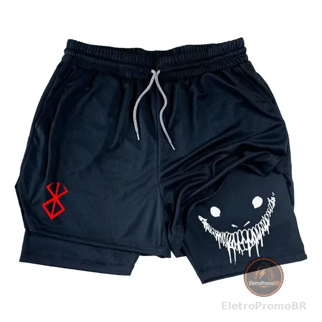 Short Compressao 2 Em 1 Berserk God Hand Smile Guts Anime Ft