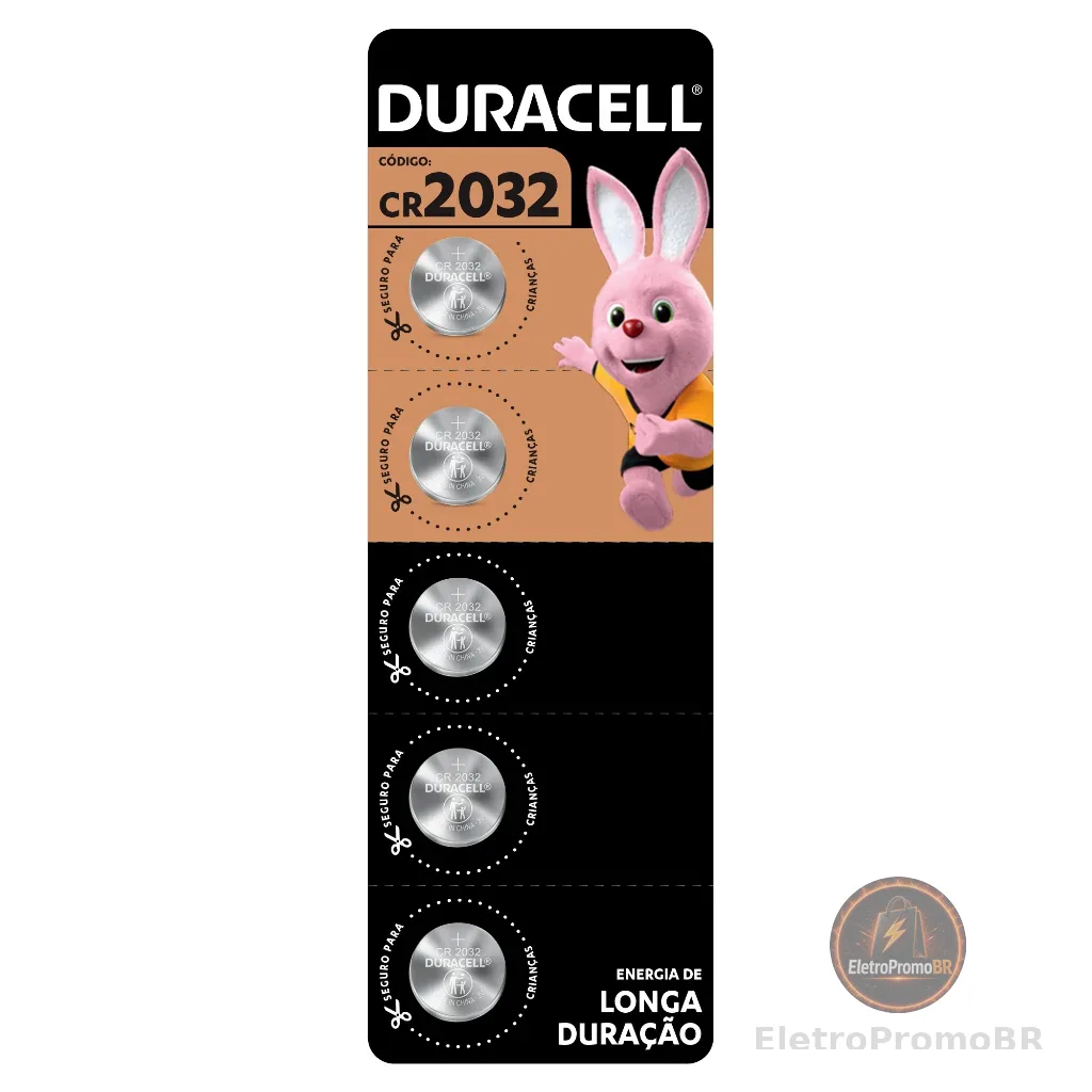 Bateria de Lítio 2032 Duracell- Cartela com 5 un