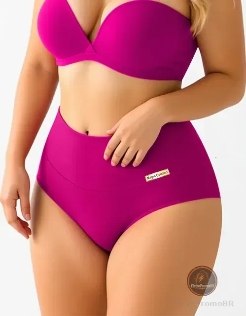 Kit Com 10 Lindas Calcinha Cós Alto Cores Atacado Revenda