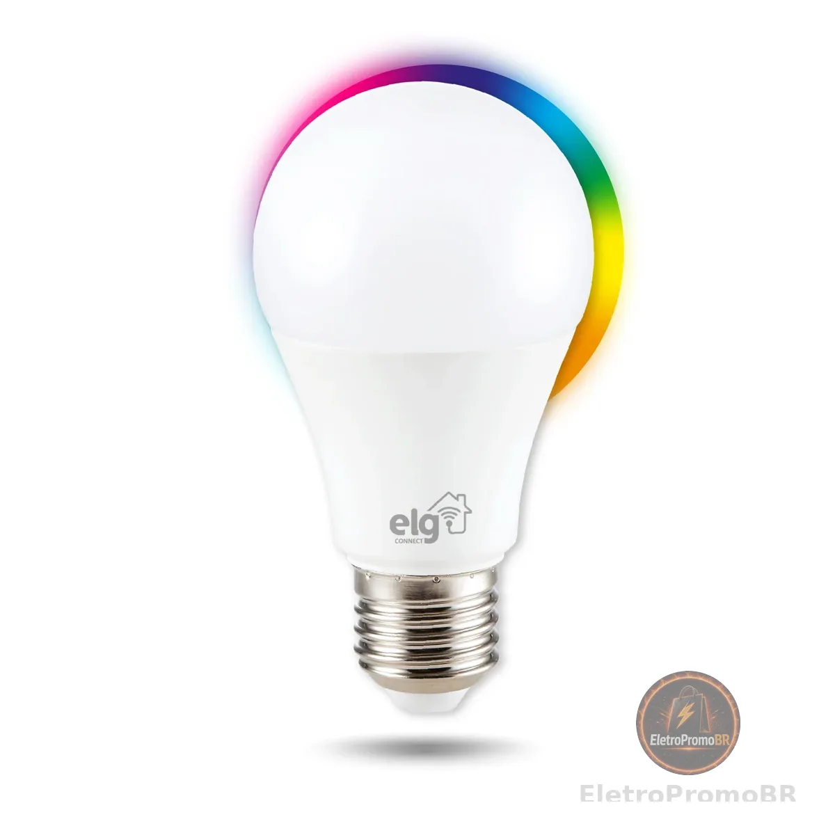 Lâmpada Inteligente de LED 10W Dimerizável, Compatível com WI-FI, Bluetooth, Comando de Voz, Soquete E26/E27, SHLL100, ELG, RGB