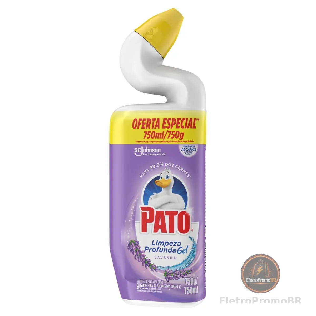 Pato Limpador Sanitário Gel Desinfetante, Lavanda, Limpeza Profunda, 750ml
