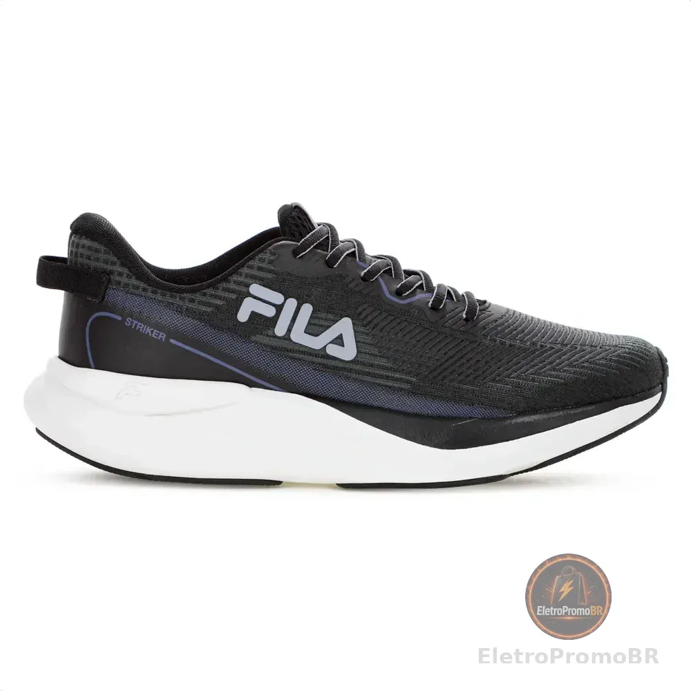 Tênis Fila Striker Masculino Preto Roxo Cinza Confortável Preto 42 Br