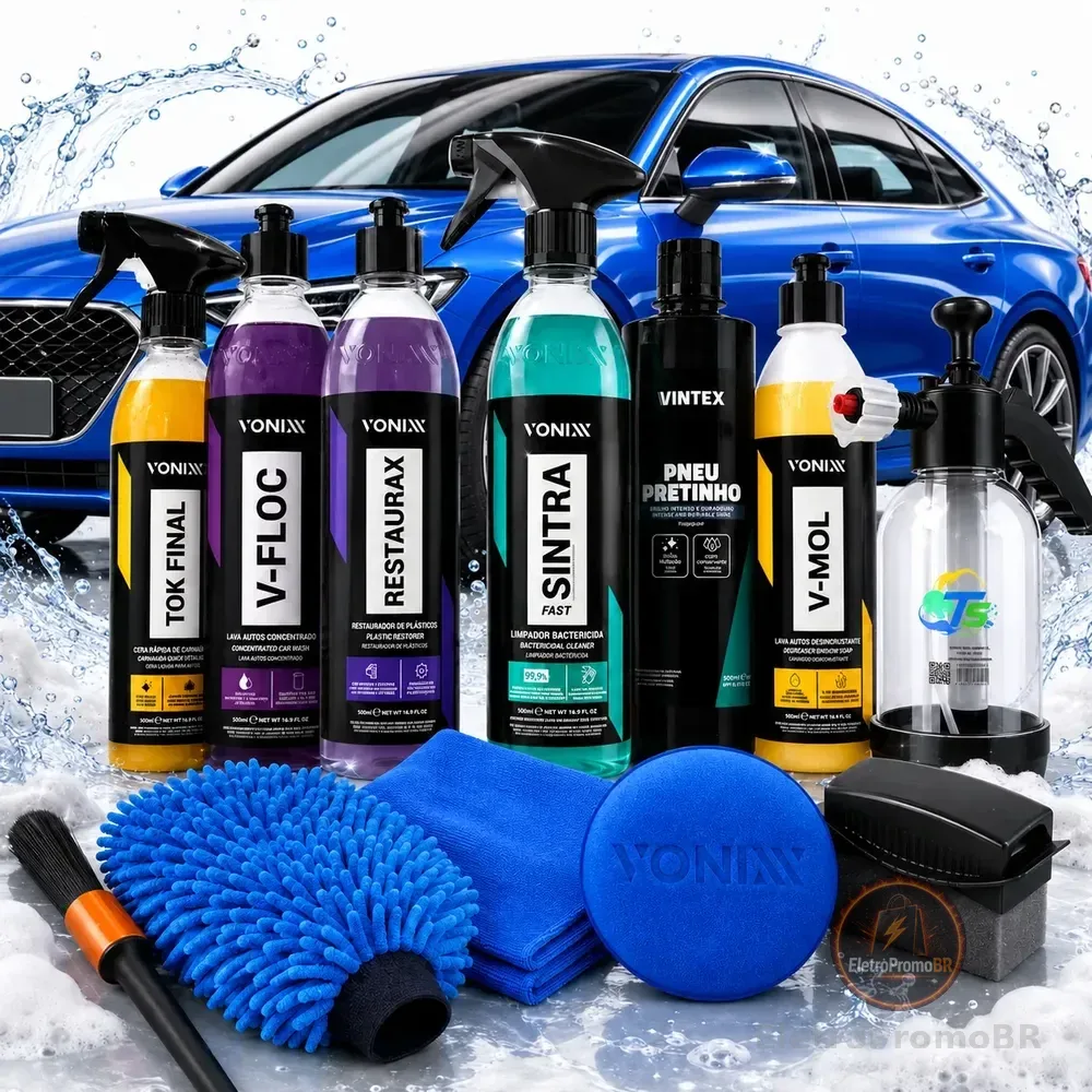 Kit Completo Lavar Carro Rapido Cera Pulverizador 2l Brilho