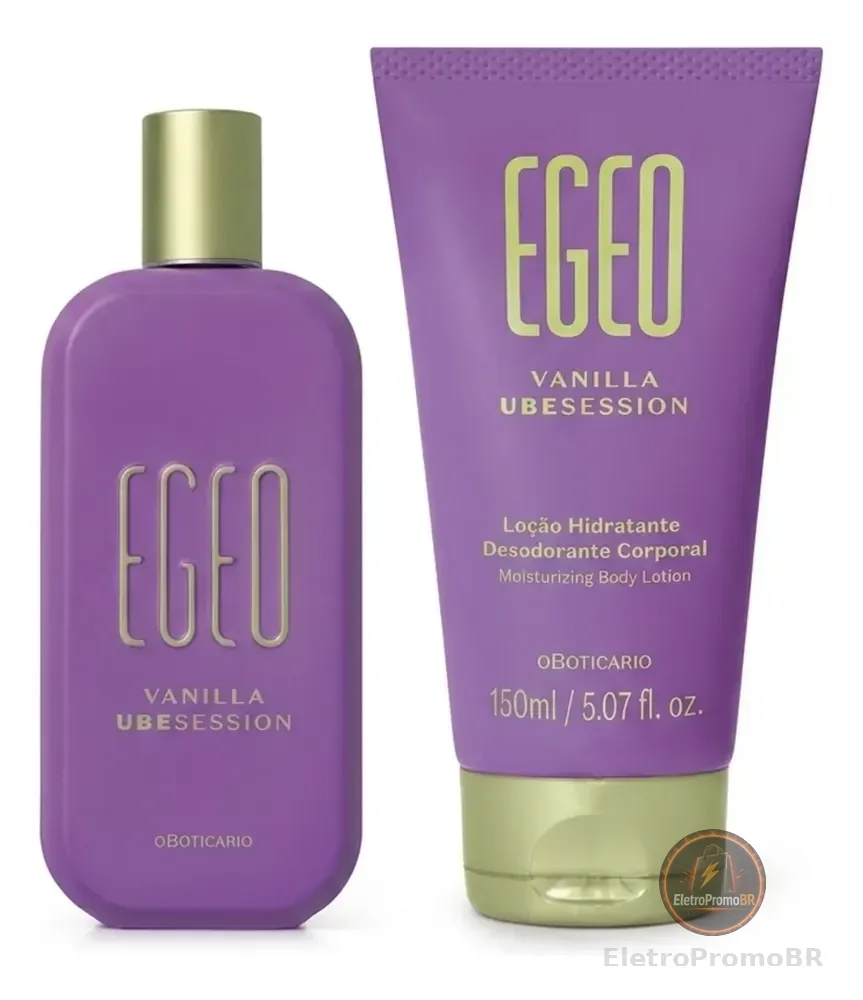 Combo Egeo Vanilla Ubesession: Desodorante Colônia 90ml + Loção Desodorante Hidratante Corporal 150ml