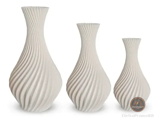 Vasos De Plantas Artificais - Jarro Espiral - Decoração Sala