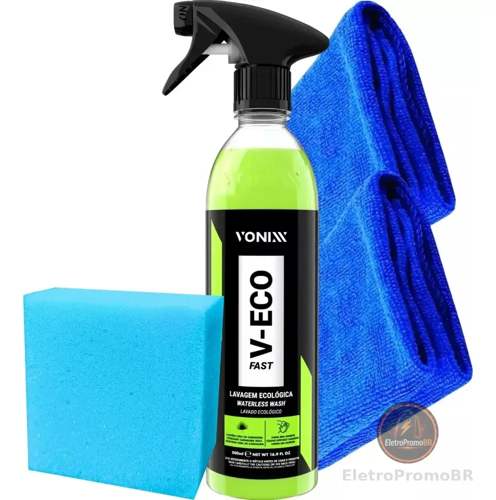 Produto Para Lavar Carro E Moto À Seco V-eco Fast + 2 Pano