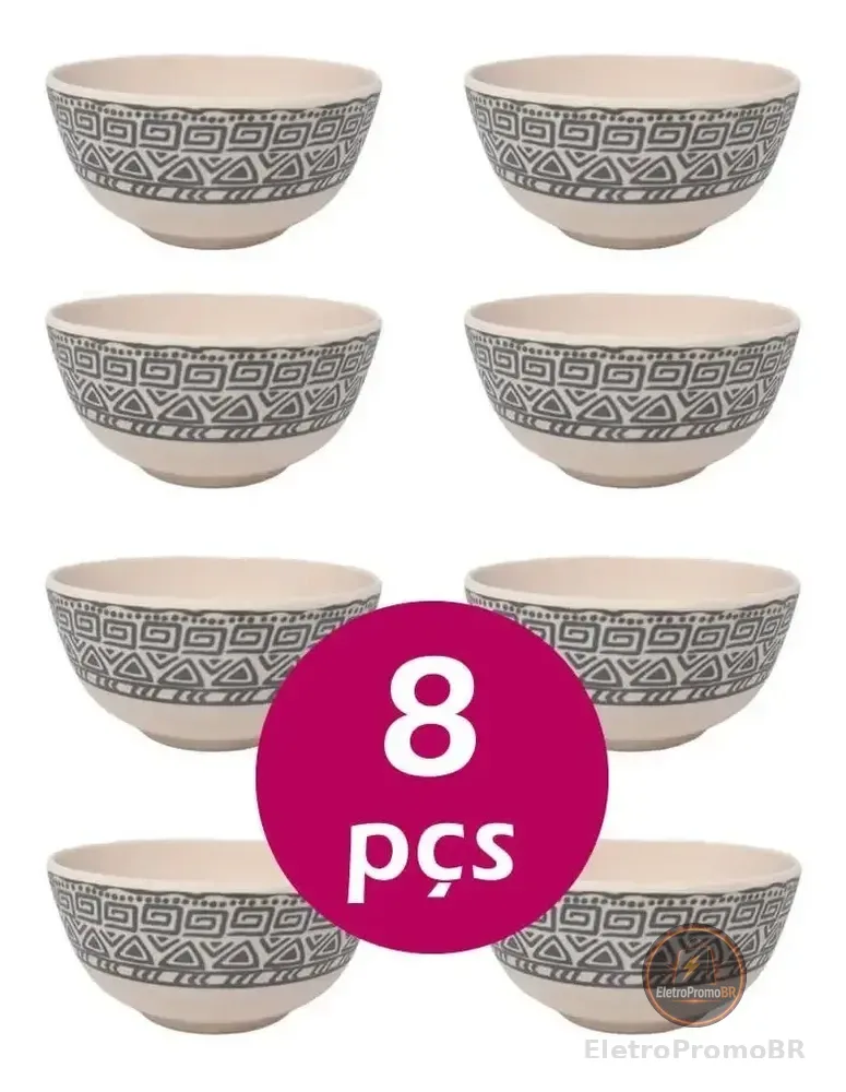Kit 8un Tigela Bowl Cumbuca Ecológico 300ml Sopa Caldo
