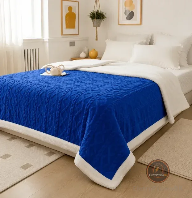 Cobertor Manta De Casal 2,00x1,80 Canelada Sherpa Cores