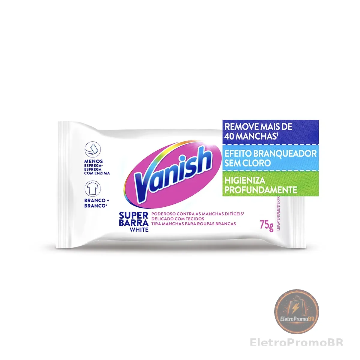 Vanish Tira Manchas Em Barra White 75G Para Roupas Brancas