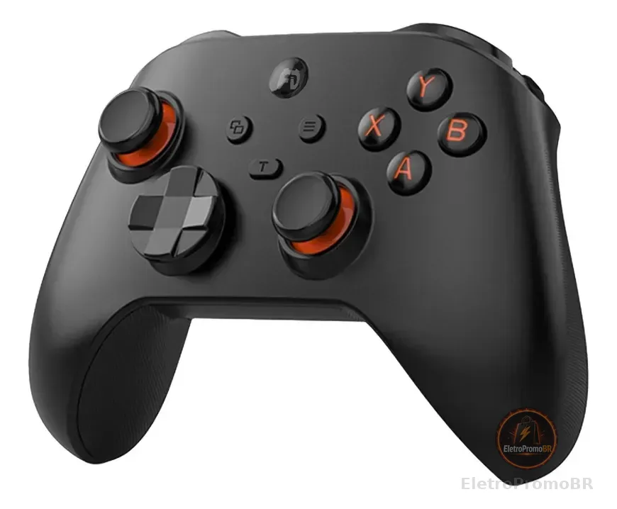 Controle Sem Fio Bluetooth Para Pc E Tv Black Orange