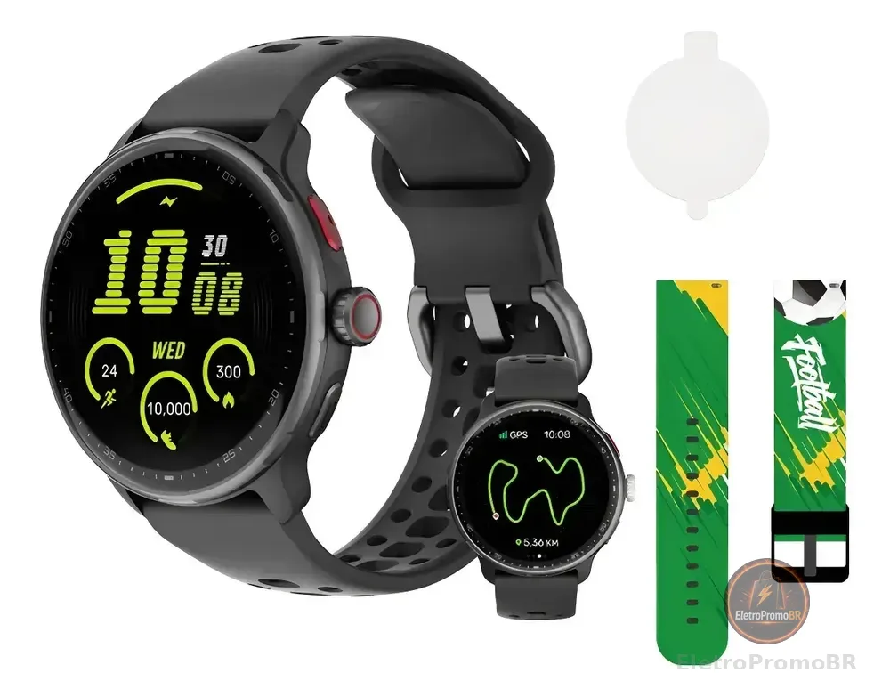 Relógio Smartwatch Bettdow Fb050 Gps Tela Amoled 1.43 Preto Preto