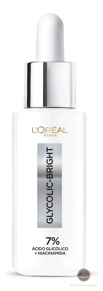 Glycolic Bright L'Oréal Paris, Sérum Facial Anti-Marcas com Ácido Glicólico e Niacinamida, Reduz Marcas de Acne e Idade, 30ml