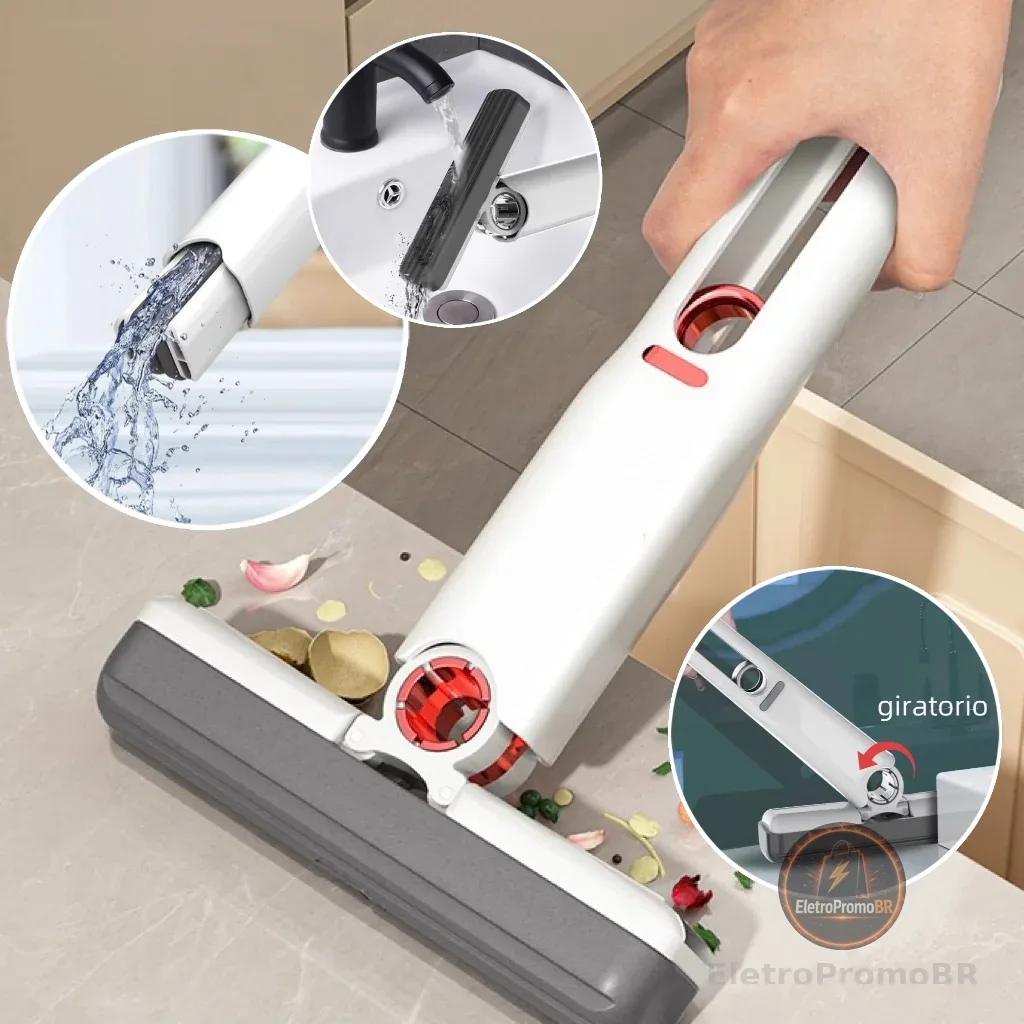 Rodinho De Pia Cozinha Rodo Mini Mop Magico Limpa E Seca -Retrátil E Pendurável