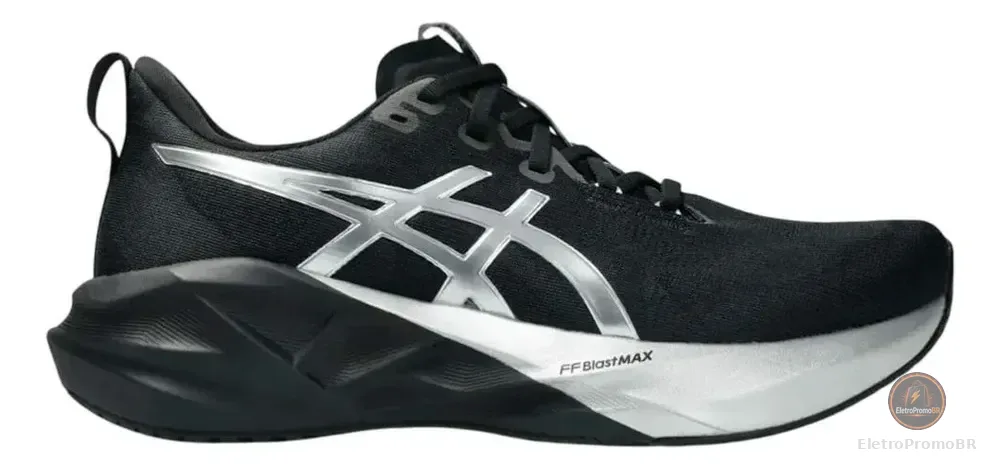 Tênis Asics Novablast 5 Platinum Masculino Preto Liso 42 Br