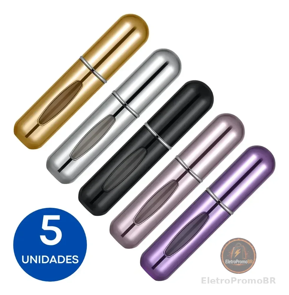 5 Mini Spray Frasco Recarregável Porta Perfume Portátil 5ml