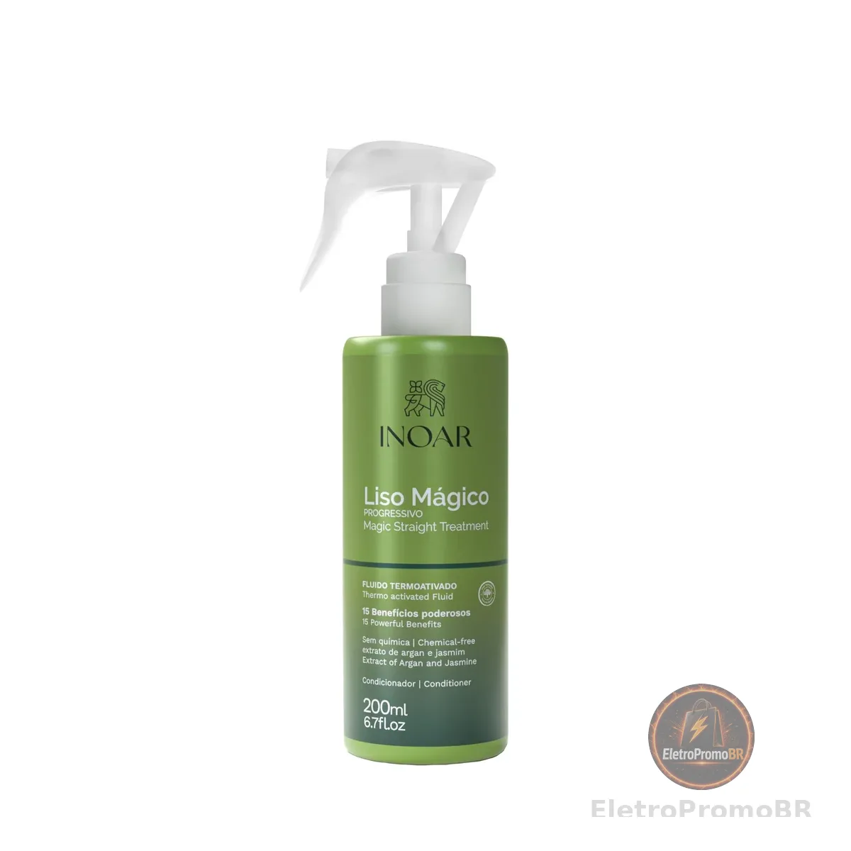 Inoar, Fluido Termoativado Inoar Liso Mágico, Efeito Liso Instantâneo, Proteção Térmica, Antifrizz, Sem Enxágue - 200ml