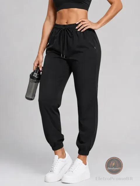 Calça Jogger Tactel Soltinha Slim Academia Esportiva