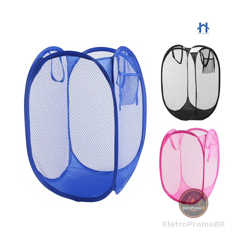 Cesto Organizador de Roupa ou Brinquedos Dobrável Armazenador 30x30x50