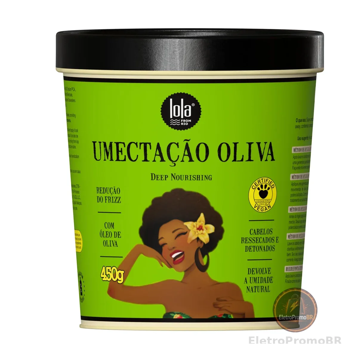 Máscara de Umectação Lola Cosmetics com Óleo de Oliva 450 g