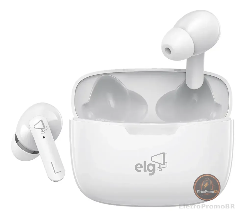 Fone De Ouvido Bluetooth Tws Branco Twpro3s ELG Cor Cinza
