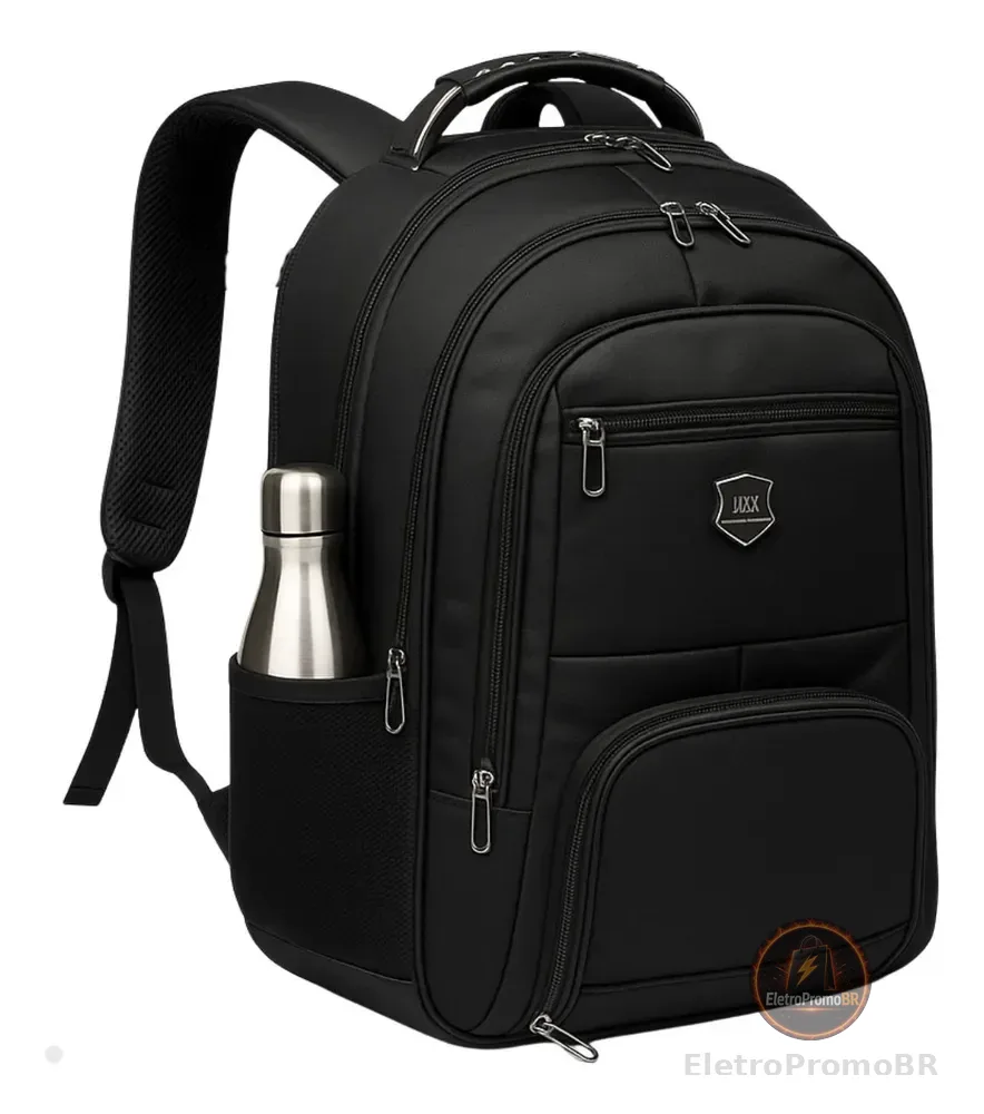 Mochila Masculina Impermeável Faculdade Alça Reforçada 40lts Mochila Preta Reforçada Impermeável Viagem Avião De Bordo