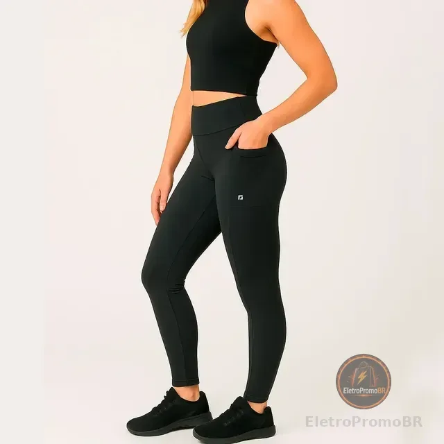 Calça Legging Ciclico Feminina Esportiva Com Bolsos