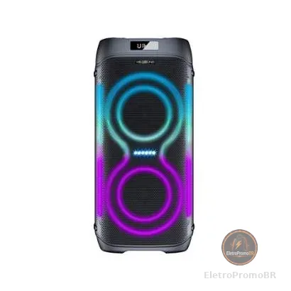 Caixa de Som Amplificada Bluetooth Vivensis Vibe Sound V6 Party 1000W USB