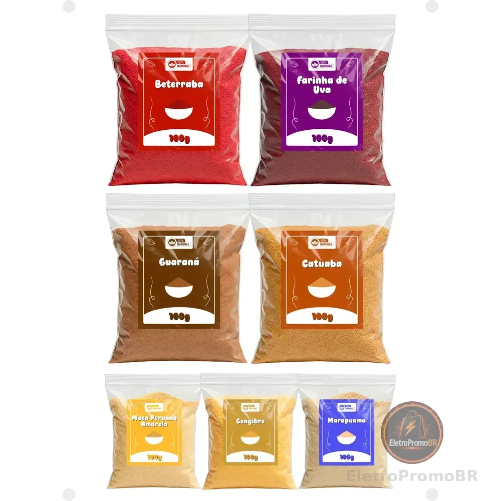 Kit Maca Peruana, Guaraná Em Pó, Beterraba E Outros (7x100g) Neutro