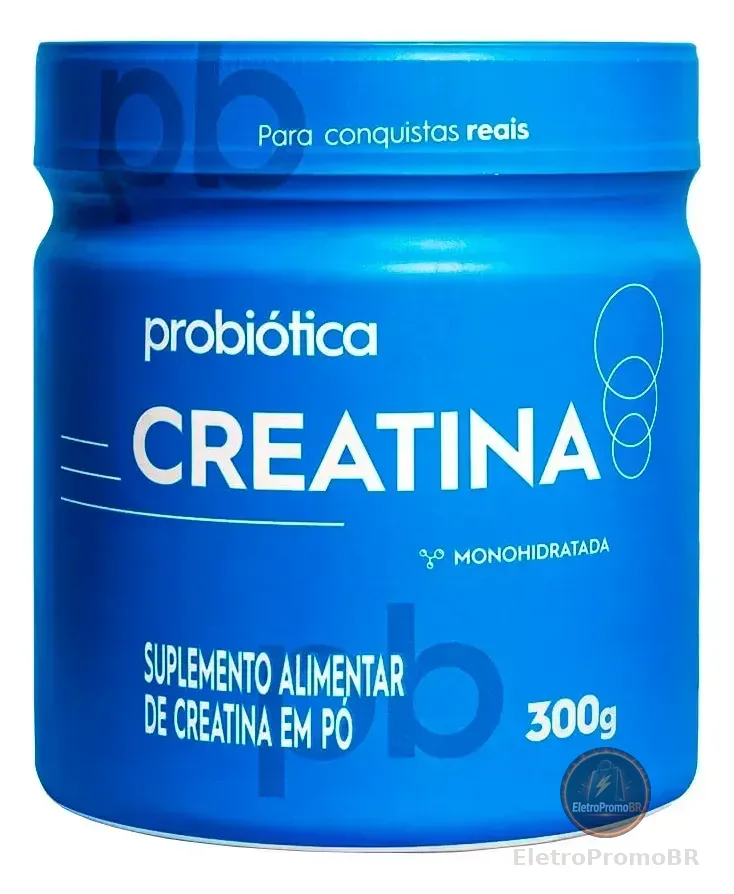 Creatina Pura 300g Probiótica Monoidratada Sabor Sem Sabor