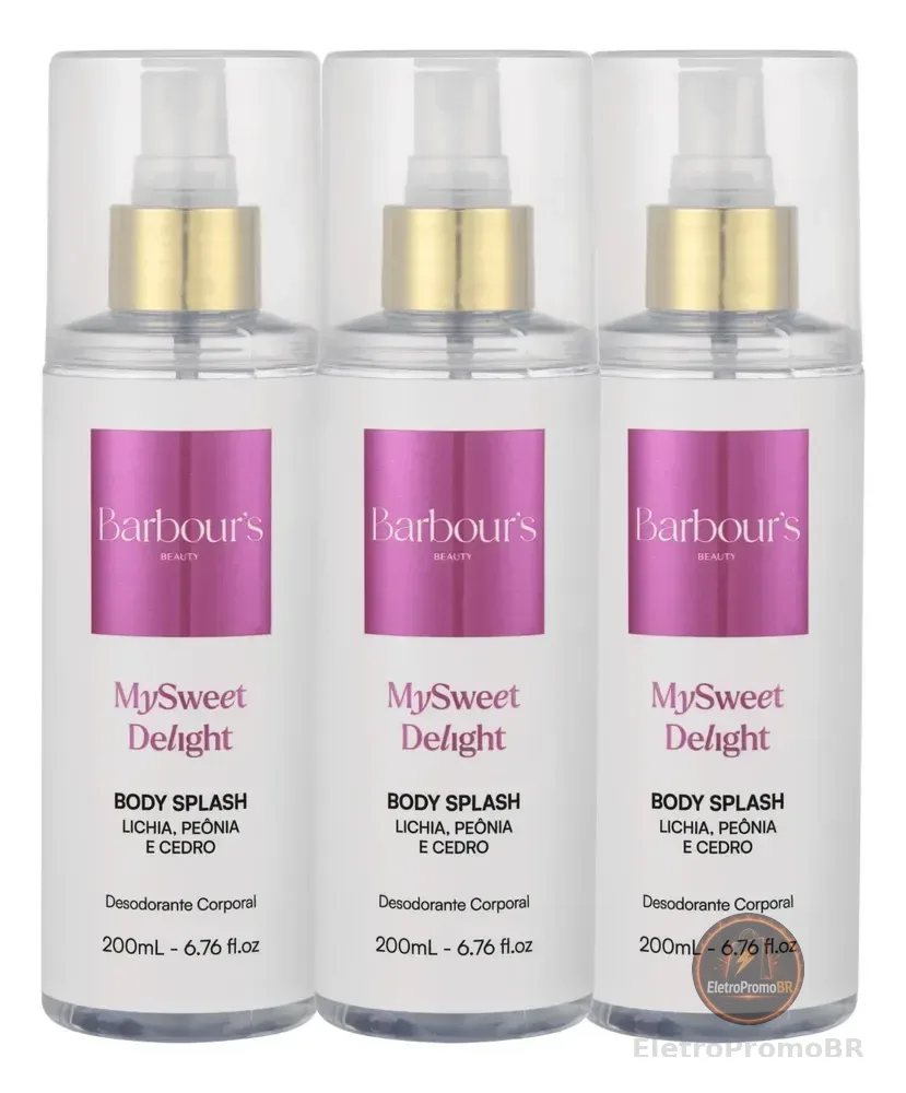 Kit 3 Body Splashs My Sweet Delight Barbour's 200ml
