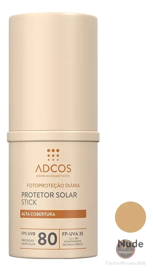 Protetor Solar Adcos Tonalizante Base Stick Fps80 17g- Nude