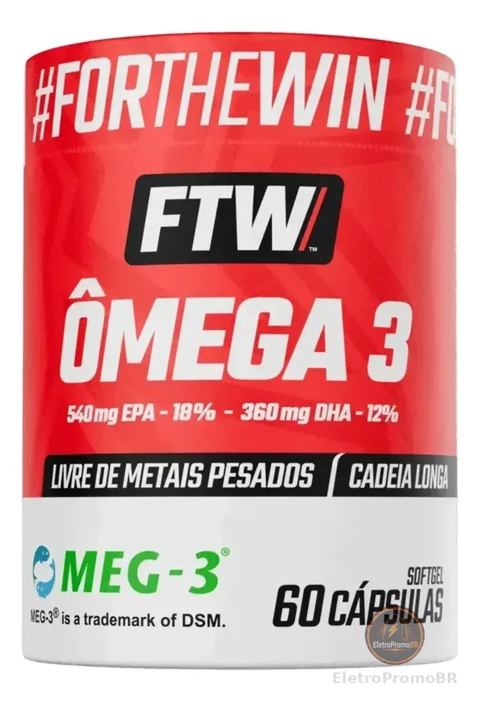 Ômega 3 Óleo De Peixe EPA-540mg DHA-360mg Meg-3 Pote 60Caps