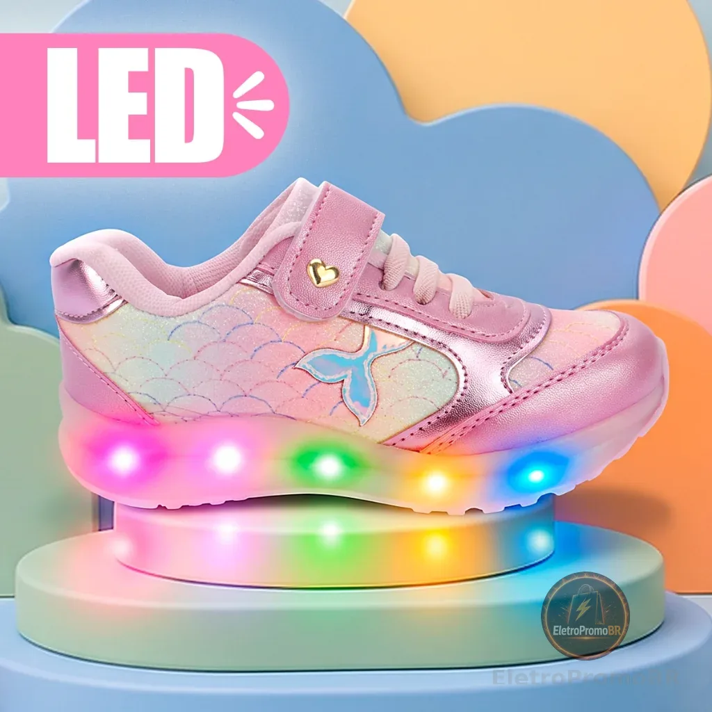 Tenis Infantil Menina Led Tenis Infantil Feminino Led Tenis Menina Led Tenis De Menina Luz Sereia