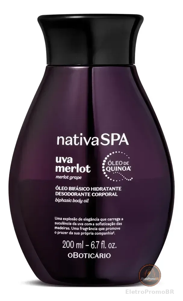 O Boticário Nativa Spa Óleo Corporal Uva Merlot 200ml