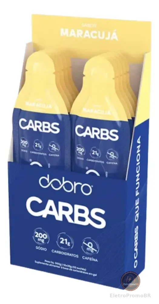 Carbs Gel Dobro Maracujá 10 Sachês 30g Energia Endurance Carbs Gel Sabor Maracujá 10x30g