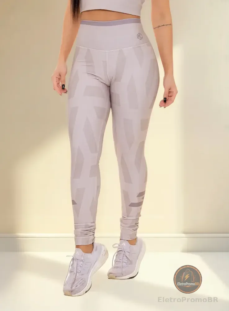 Legging Fitness Bege Com Estampa Digital Desert Lines Estampado M