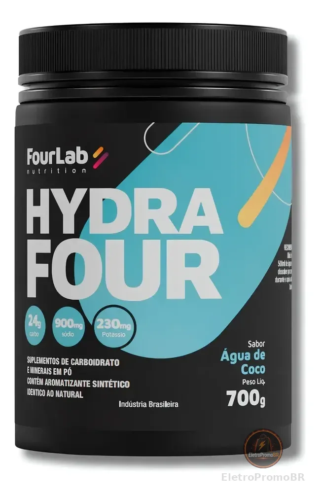 Isotônico Repositor De Eletrólito Ciclismo Hydrafour 700g - Fourlab Sabor Agua De Coco Hidratação Endurance
