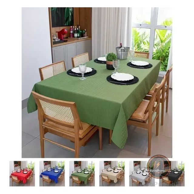 Toalha De Mesa 6 Lugares Retangular Grande Luxo 2,10 X 1,50