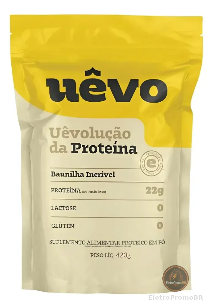 Proteína Uêvo 420g - Sabor Baunilha - Suplemento Proteico