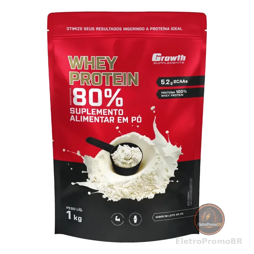 Whey Protein Concentrado 1kg Growth Supplements - Leite Em Pó