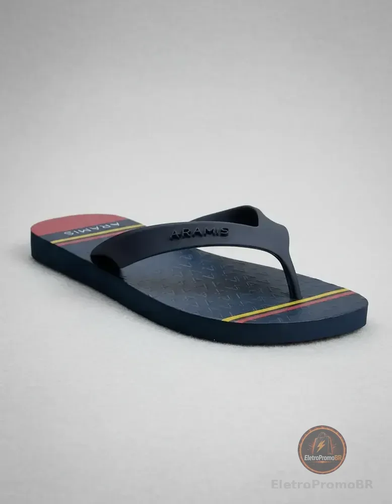 Chinelo Sandália Aramis Masculino Conforto Casual Azul-marinho 03 Liso 41/42
