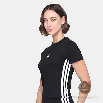 Camiseta Adidas Slim 3 Stripes Feminina