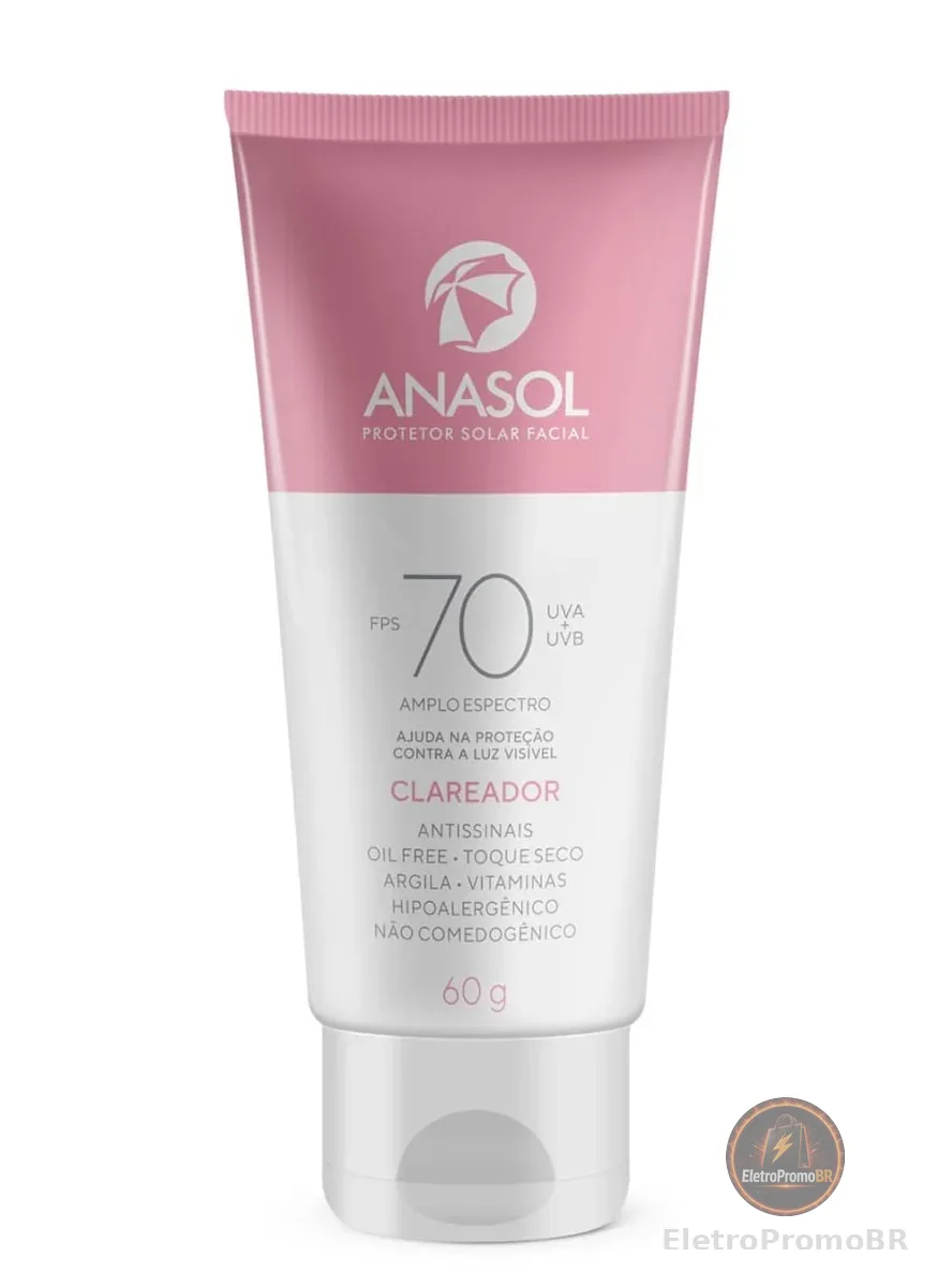 Anasol Protetor Solar Facial FPS 70 Clareador - 60 g