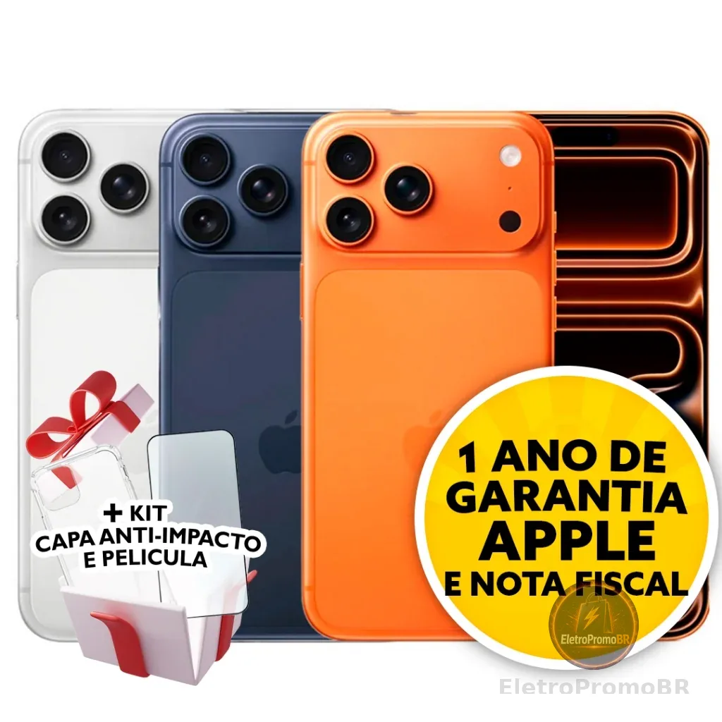 Celular IPhone 17 Pro E Pro Max 256GB 5G Dual E-sim Lacrado Original