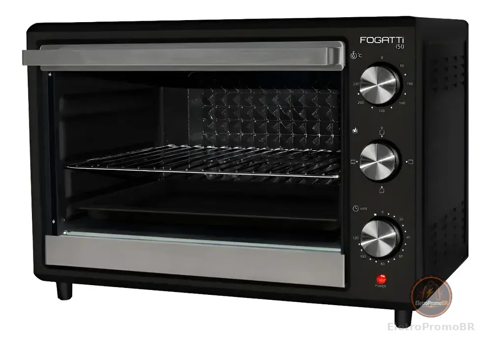 Forno Elétrico Fogatti De Bancada 50 Litros 110v I50 Preto 127v Preto
